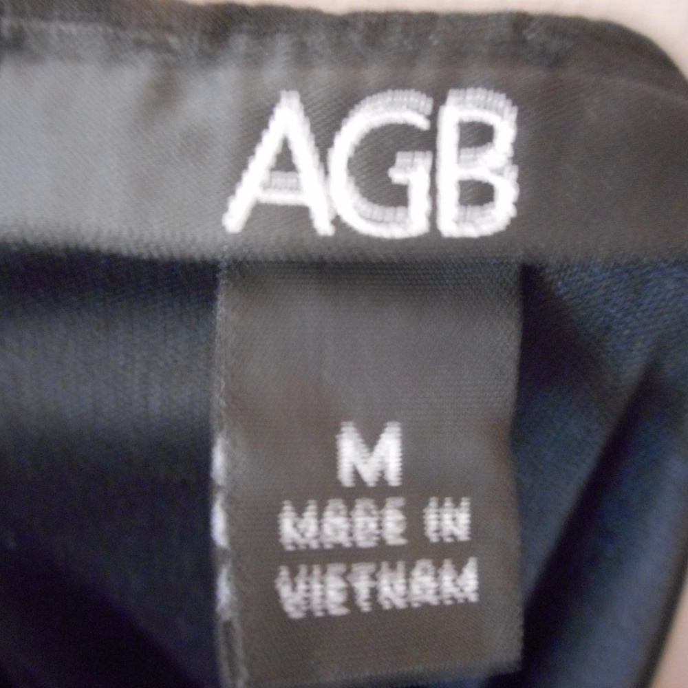 AGB Sz M Sheer Black Gold accents Blouse - Picture 4 of 8